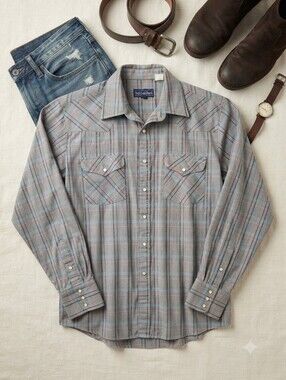 Vintage Rock Creek Ranch Men's Western Pearl Snap Shirt
